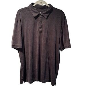 Nat Nast Luxury Originals Mens Ribbed Textured Short Sleeve Polo Size XL Gray